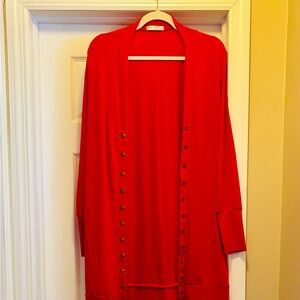Gently used, HALIFE Red Button-Down Cardigan